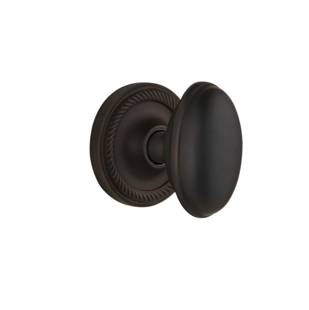 Nostalgic Warehouse Rope Rosette Single Dummy Homestead Door Knob in Oil-Rubbed Bronze