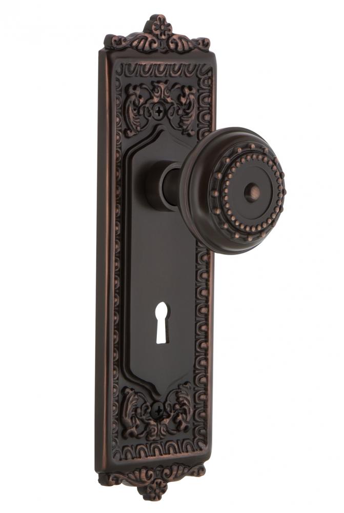 Nostalgic Warehouse Egg & Dart Plate with Keyhole Single Dummy Meadows Door Knob in Timeless B