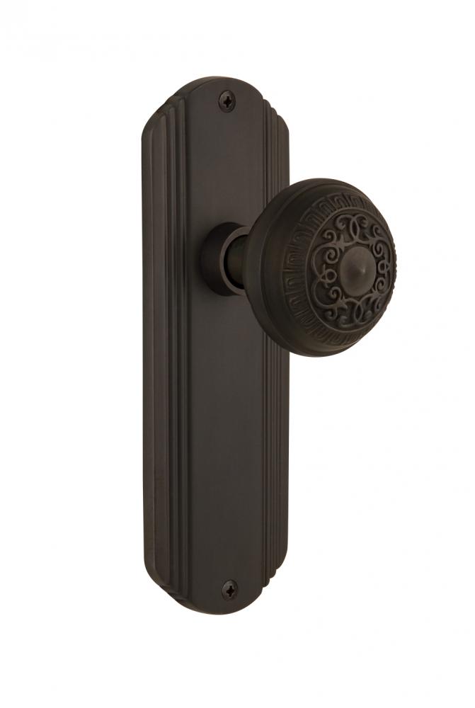 Nostalgic Warehouse Deco Plate Single Dummy Egg & Dart Door Knob in Oil-Rubbed Bronze