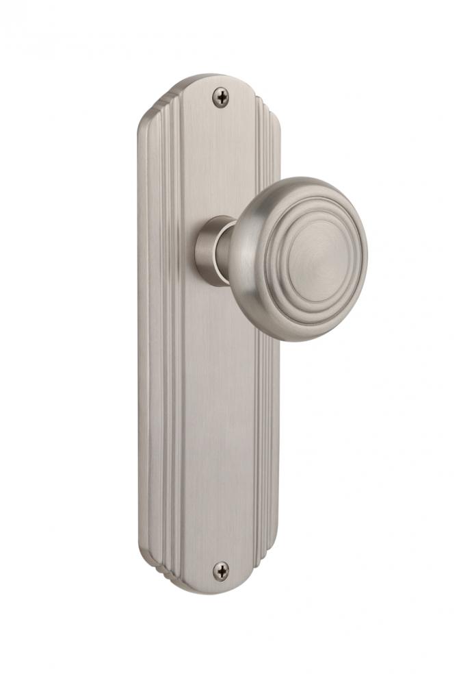 Nostalgic Warehouse Deco Plate Single Dummy Deco Door Knob in Satin Nickel