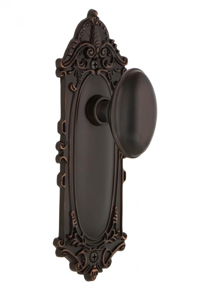 Nostalgic Warehouse Victorian Plate Single Dummy Homestead Door Knob in Timeless Bronze