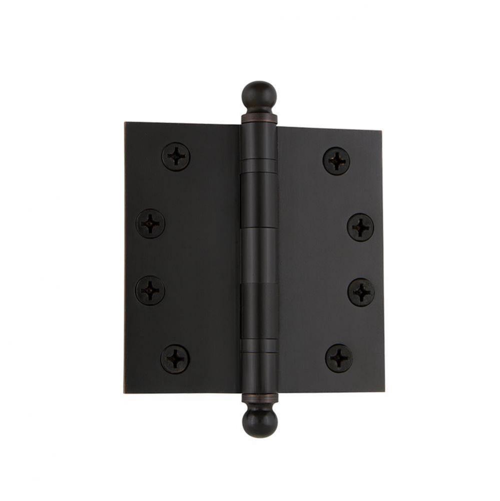 Nostalgic Warehouse 4'' Ball Tip Heavy Duty Hinge with Square Corners in Timeless Bronze