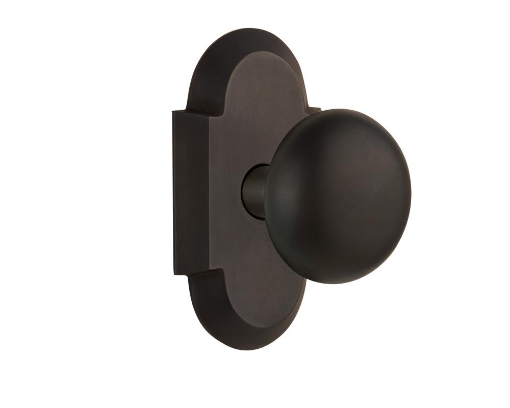 Nostalgic Warehouse Cottage Plate Single Dummy New York Door Knob in Oil-Rubbed Bronze