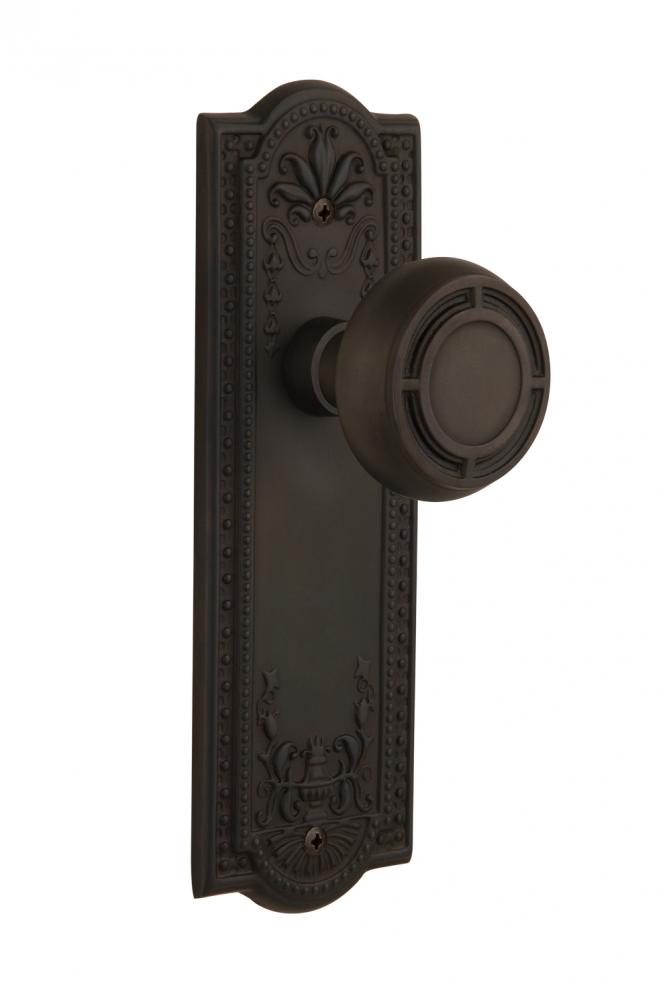 Nostalgic Warehouse Meadows Plate Single Dummy Mission Door Knob in Oil-Rubbed Bronze