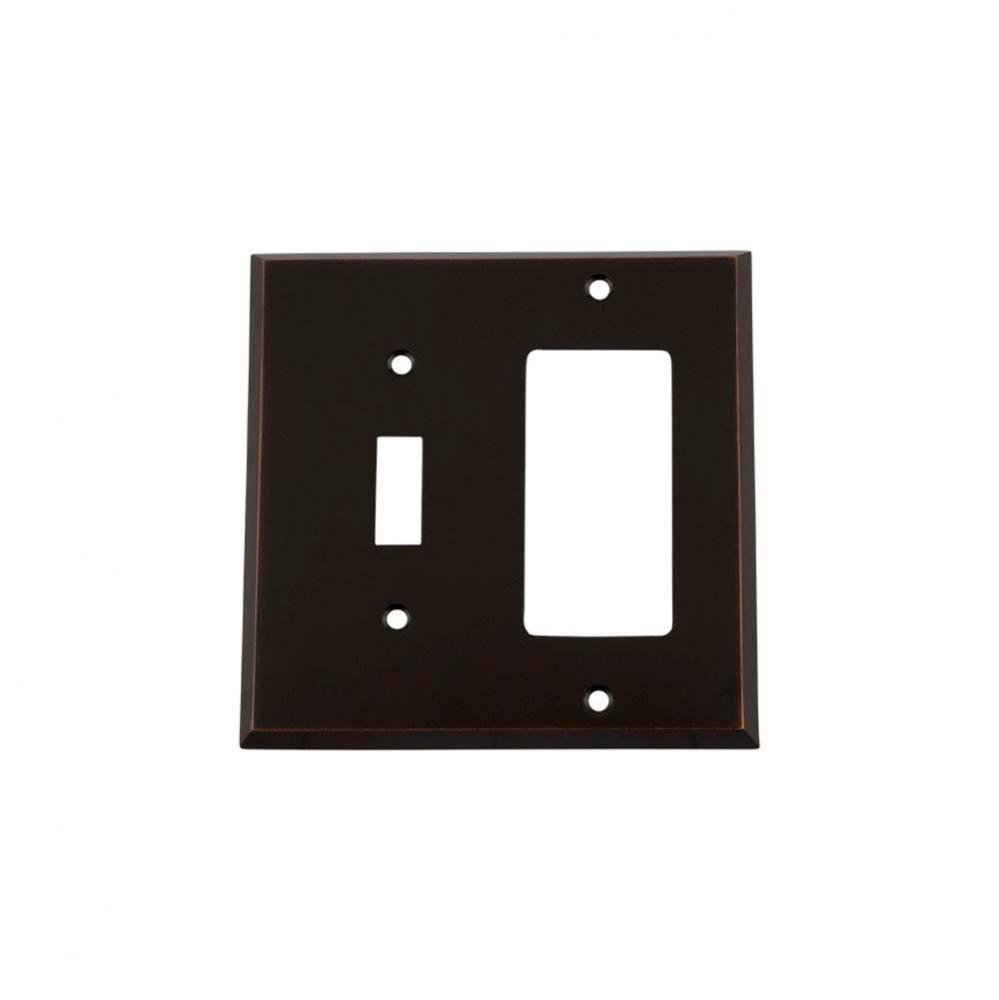 Nostalgic Warehouse New York Switch Plate with Toggle and Rocker in Timeless Bronze