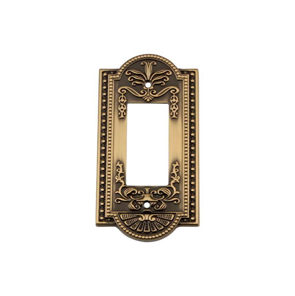 Nostalgic Warehouse Meadows Switch Plate with Single Rocker in Antique Brass