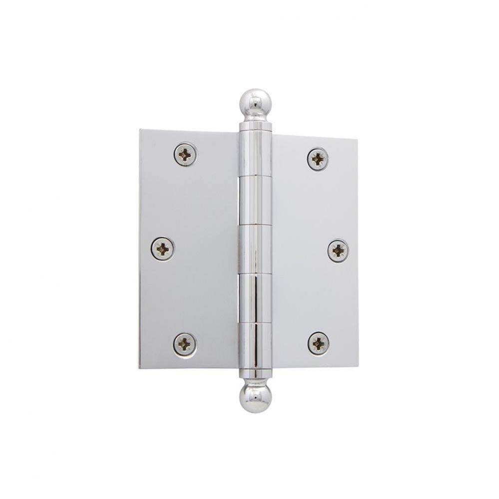 Nostalgic Warehouse 3.5'' Ball Tip Residential Hinge with Square Corners in Bright Chrom