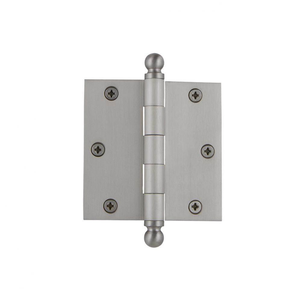 Nostalgic Warehouse 3.5'' Ball Tip Residential Hinge with Square Corners in Satin Nickel