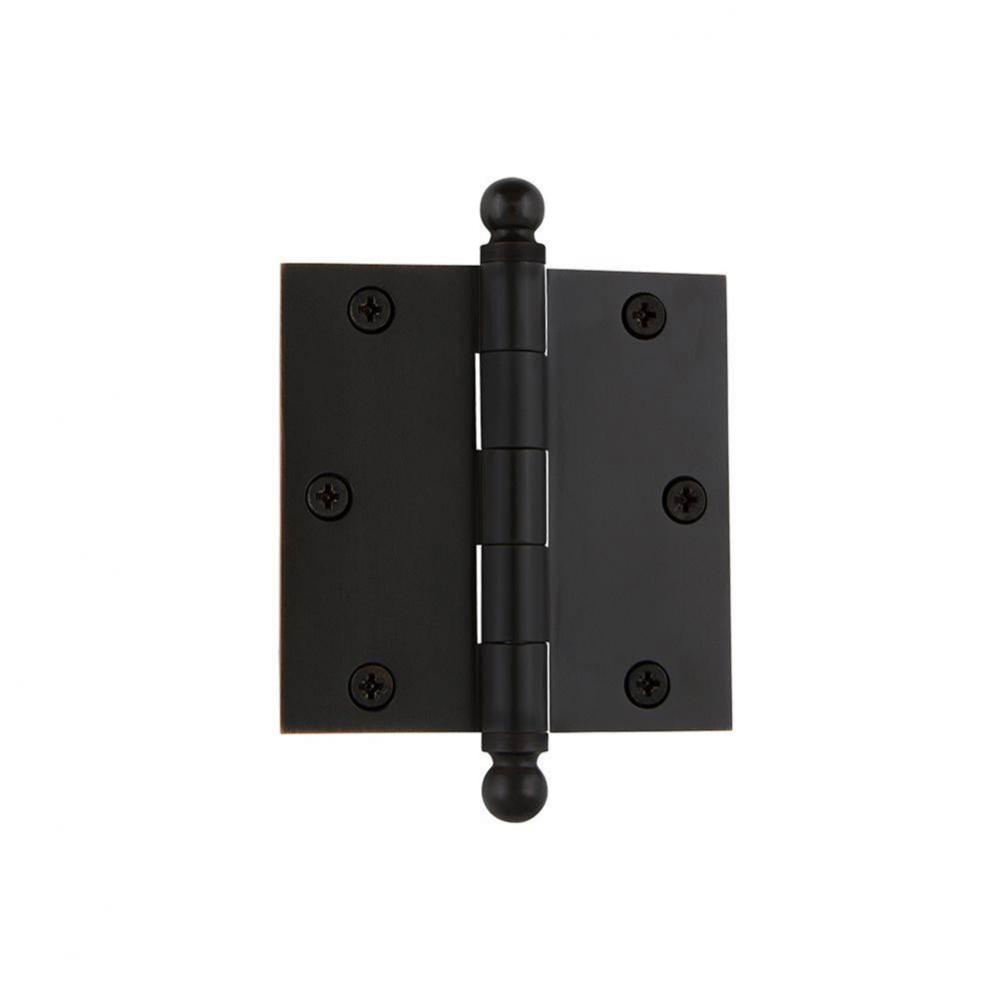 Nostalgic Warehouse 3.5'' Ball Tip Residential Hinge with Square Corners in Oil-Rubbed B