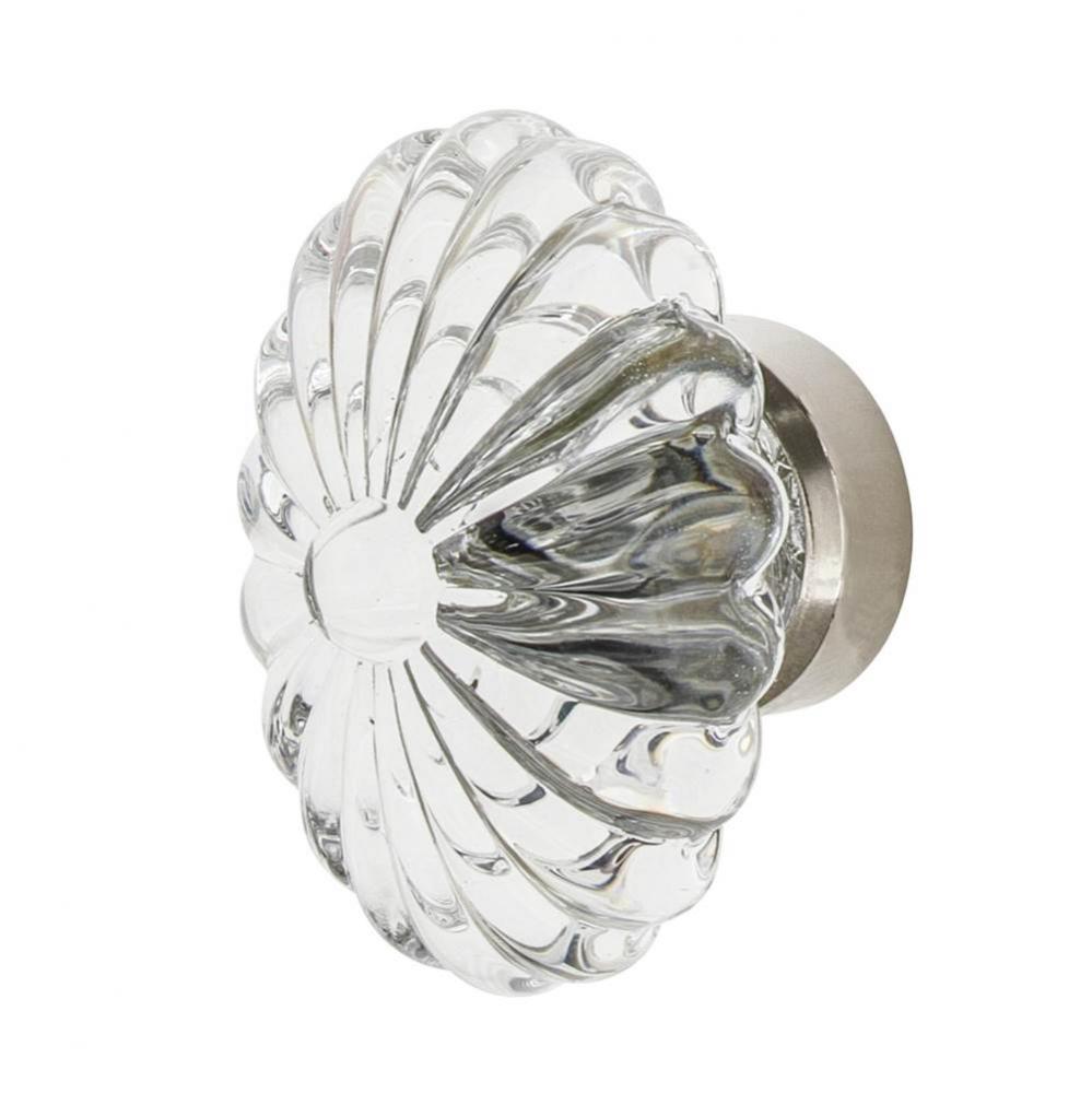 Nostalgic Warehouse Oval Fluted Crystal 1 3/4'' Cabinet Knob in Polished Nickel