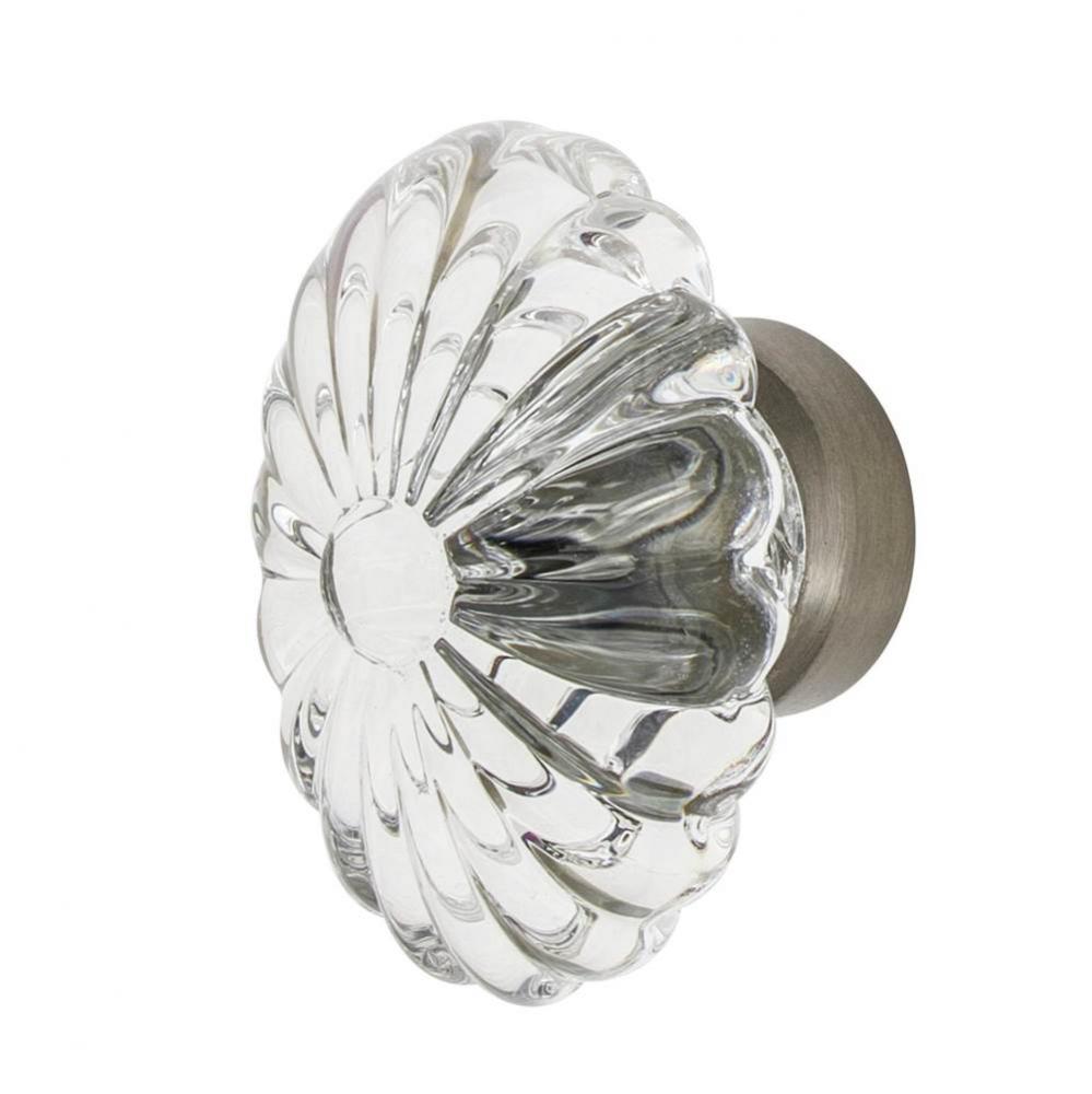 Nostalgic Warehouse Oval Fluted Crystal 1 3/4'' Cabinet Knob in Satin Nickel