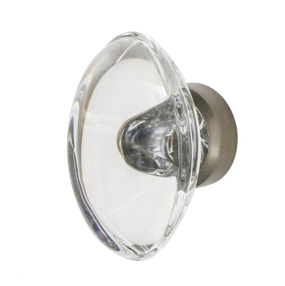 Nostalgic Warehouse Oval Clear Crystal 1 3/4'' Cabinet Knob in Satin Nickel