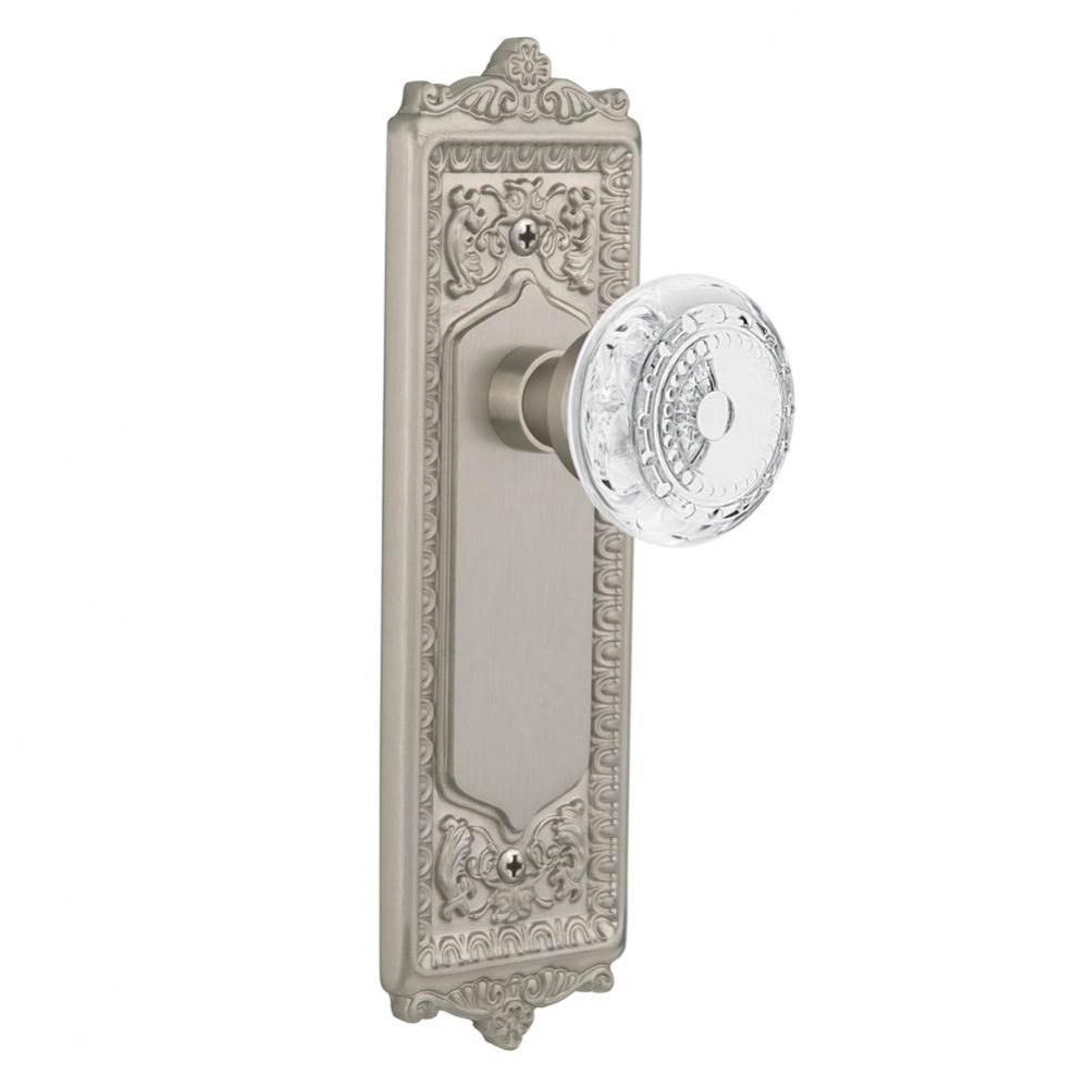 Nostalgic Warehouse Egg & Dart Plate Single Dummy Crystal Meadows Knob in Satin Nickel