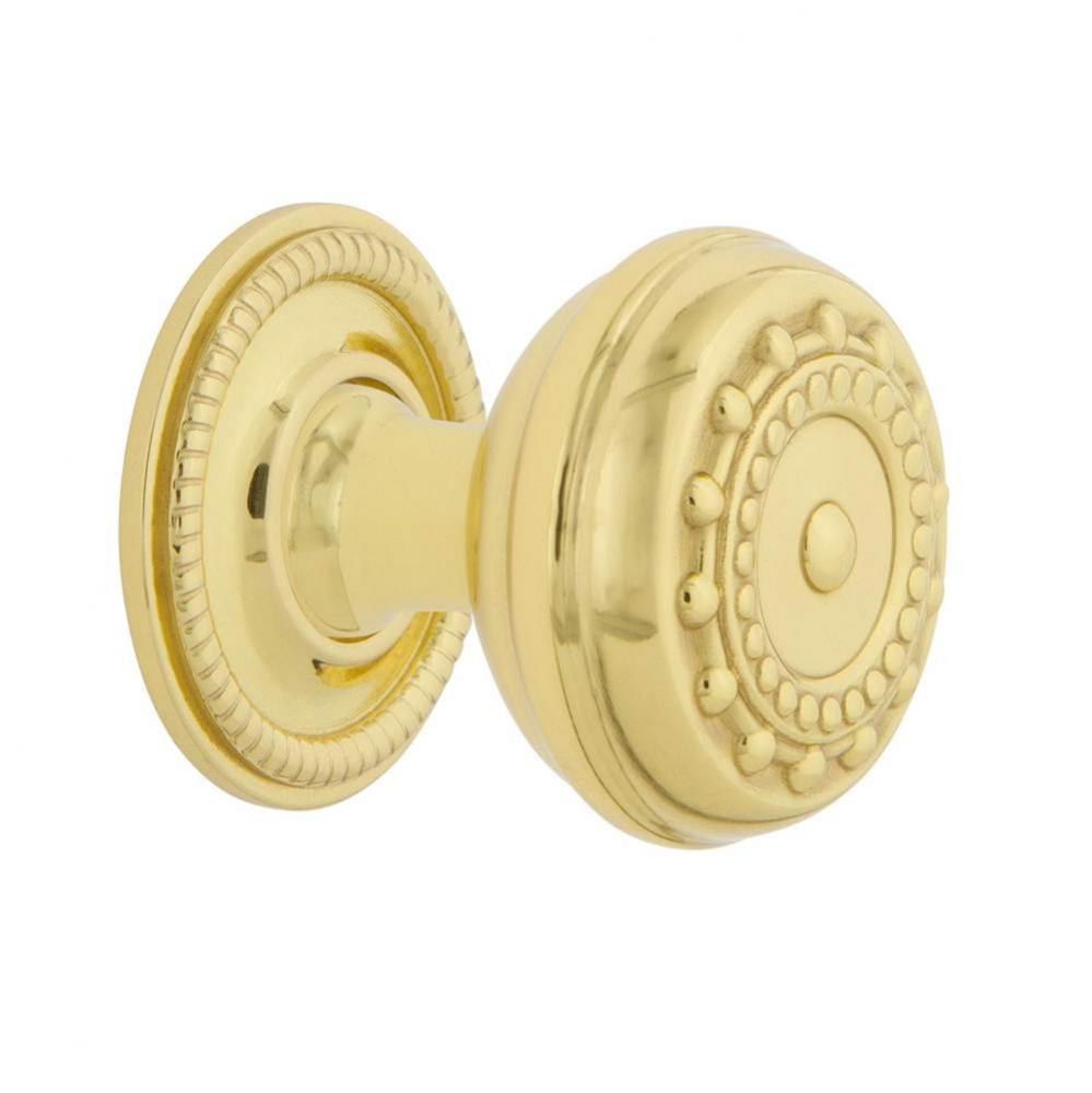 Nostalgic Warehouse Meadows Brass 1 3/8'' Cabinet Knob with Rope Rose in Unlacquered Bra