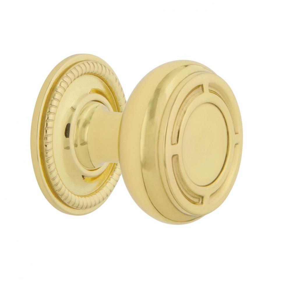 Nostalgic Warehouse Mission Brass 1 3/8'' Cabinet Knob with Rope Rose in Polished Brass