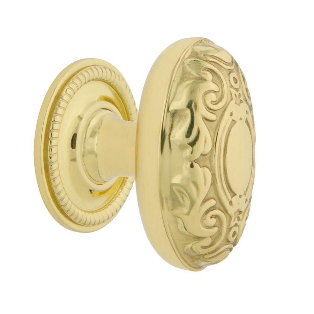 Nostalgic Warehouse Victorian Brass 1 3/4'' Cabinet Knob with Rope Rose in Unlacquered B