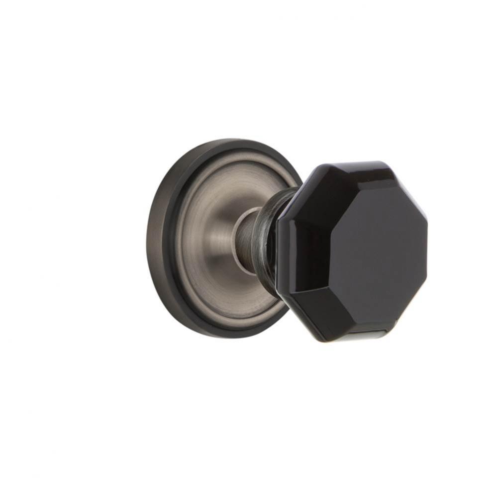 Nostalgic Warehouse Classic Rosette Single Dummy Waldorf Black Door Knob in Antique Pewter