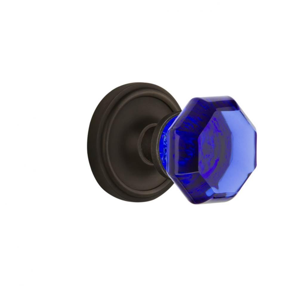 Nostalgic Warehouse Classic Rosette Single Dummy Waldorf Cobalt Door Knob in Oil-Rubbed Bronze