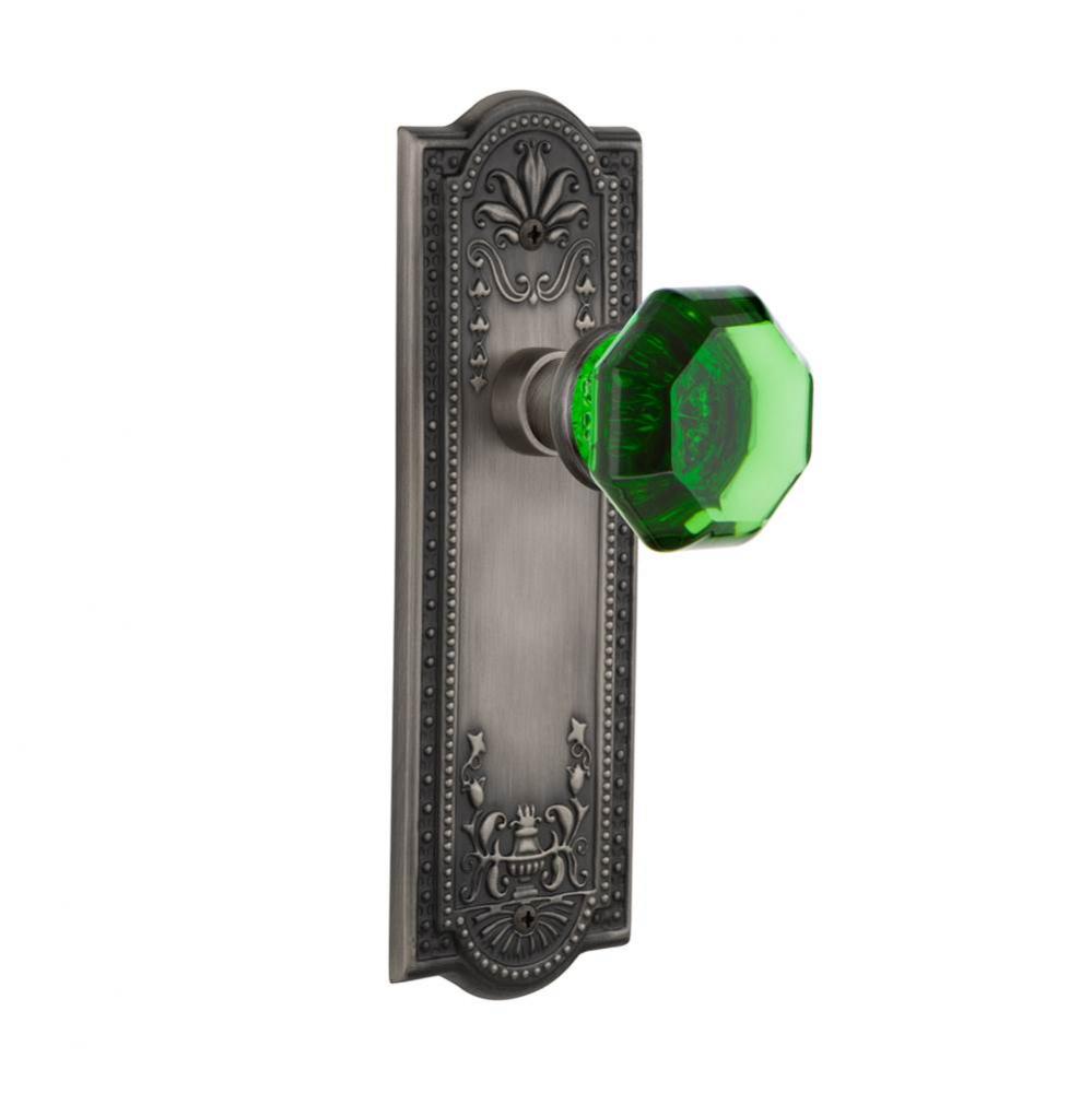 Nostalgic Warehouse Meadows Plate Single Dummy Waldorf Emerald Door Knob in Antique Pewter