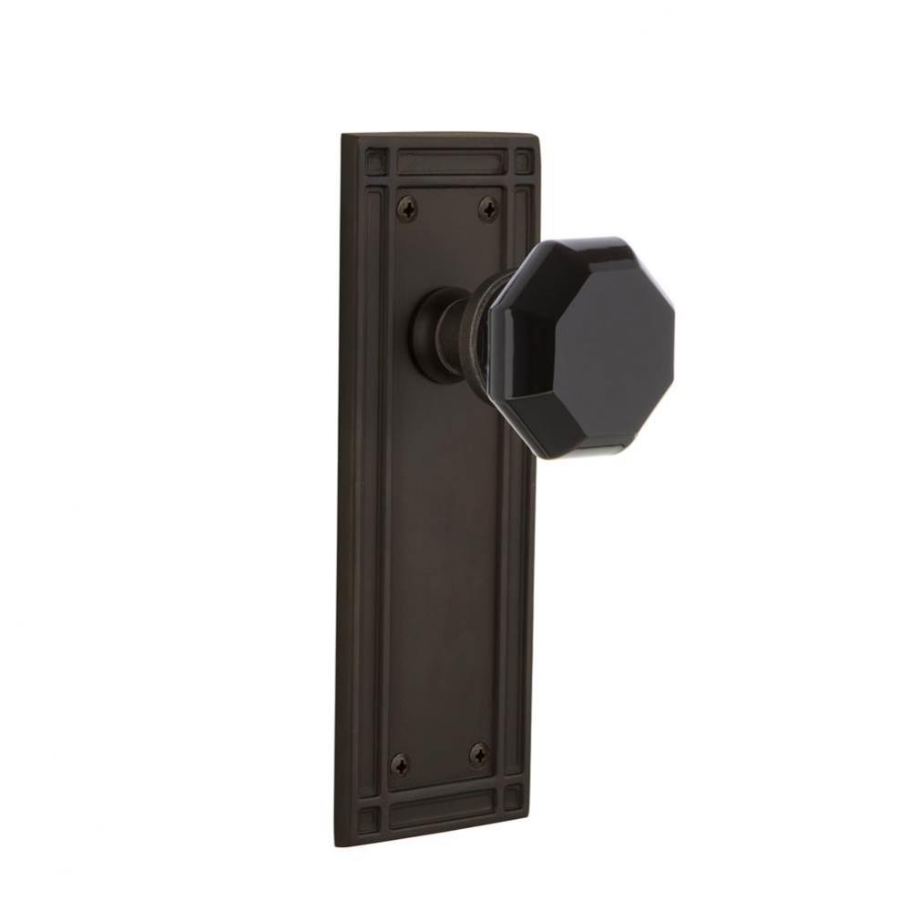 Nostalgic Warehouse Mission Plate Single Dummy Waldorf Black Door Knob in Oil-Rubbed Bronze