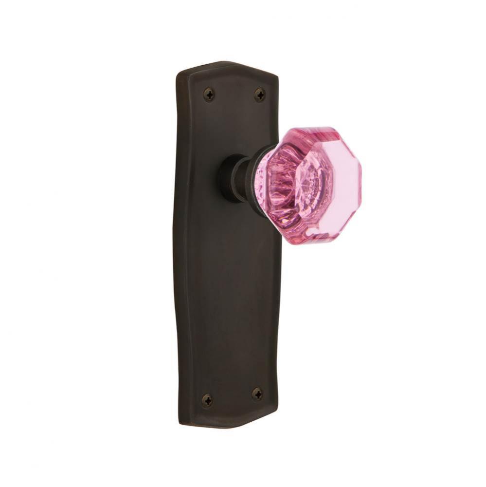 Nostalgic Warehouse Prairie Plate Single Dummy Waldorf Pink Door Knob in Oil-Rubbed Bronze