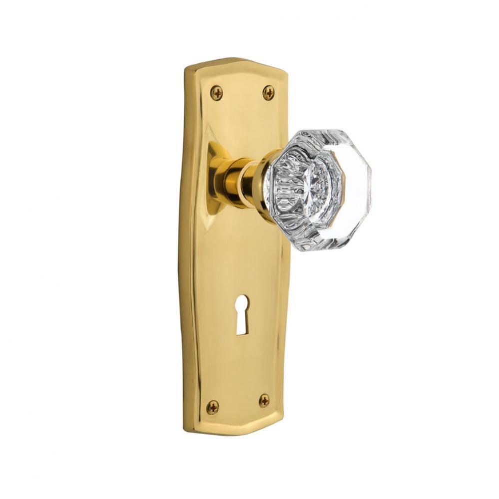 Nostalgic Warehouse Prairie Plate with Keyhole Single Dummy Waldorf Door Knob in Polished Brass