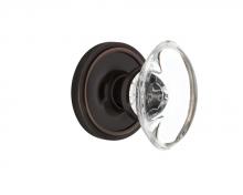 Nostalgic Warehouse 700492 - Nostalgic Warehouse Classic Rosette Single Dummy Oval Clear Crystal Glass Door Knob in Timeless Br