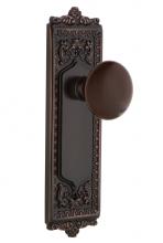 Nostalgic Warehouse 700551 - Nostalgic Warehouse Egg & Dart Plate Single Dummy Brown Porcelain Door Knob in Timeless Bronze