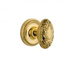 Nostalgic Warehouse 702538 - Nostalgic Warehouse Rope Rosette Single Dummy Victorian Door Knob in Polished Brass