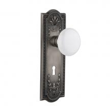 Nostalgic Warehouse 704430 - Nostalgic Warehouse Meadows Plate with Keyhole Single Dummy White Porcelain Door Knob in Antique P