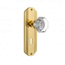 Nostalgic Warehouse 704446 - Nostalgic Warehouse Deco Plate with Keyhole Single Dummy Waldorf Door Knob in Polished Brass