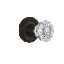 Nostalgic Warehouse 704658 - Nostalgic Warehouse Rope Rosette Single Dummy Crystal Glass Door Knob in Oil-Rubbed Bronze