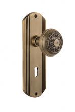 Nostalgic Warehouse 705451 - Nostalgic Warehouse Deco Plate with Keyhole Privacy Egg & Dart Door Knob in Antique Brass