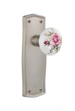 Nostalgic Warehouse 705869 - Nostalgic Warehouse Prairie Plate Privacy White Rose Porcelain Door Knob in Satin Nickel