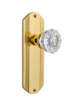 Nostalgic Warehouse 706107 - Nostalgic Warehouse Deco Plate Single Dummy Crystal Glass Door Knob in Unlacquered Brass