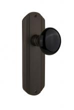 Nostalgic Warehouse 706539 - Nostalgic Warehouse Deco Plate Single Dummy Black Porcelain Door Knob in Oil-Rubbed Bronze