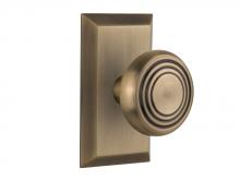 Nostalgic Warehouse 707315 - Nostalgic Warehouse Studio Plate Single Dummy Deco Door Knob in Antique Brass