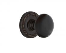 Nostalgic Warehouse 707939 - Nostalgic Warehouse Rope Rosette Single Dummy Black Porcelain Door Knob in Timeless Bronze