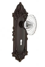 Nostalgic Warehouse 708009 - Nostalgic Warehouse Victorian Plate with Keyhole Single Dummy Oval Fluted Crystal Glass Door Knob