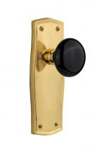 Nostalgic Warehouse 709456 - Nostalgic Warehouse Prairie Plate Passage Black Porcelain Door Knob in Unlacquered Brass