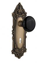 Nostalgic Warehouse 710185 - Nostalgic Warehouse Victorian Plate with Keyhole Single Dummy Black Porcelain Door Knob in Antique