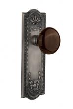 Nostalgic Warehouse 710743 - Nostalgic Warehouse Meadows Plate Privacy Brown Porcelain Door Knob in Antique Pewter