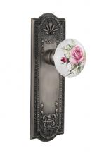 Nostalgic Warehouse 710991 - Nostalgic Warehouse Meadows Plate Single Dummy White Rose Porcelain Door Knob in Antique Pewter