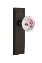 Nostalgic Warehouse 711000 - Nostalgic Warehouse New York Plate Single Dummy White Rose Porcelain Door Knob in Oil-Rubbed Bronz