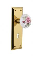 Nostalgic Warehouse 711055 - Nostalgic Warehouse New York Plate with Keyhole Single Dummy White Rose Porcelain Door Knob in Pol