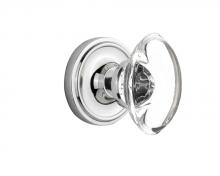 Nostalgic Warehouse 711418 - Nostalgic Warehouse Classic Rosette Single Dummy Oval Clear Crystal Glass Door Knob in Bright Chro