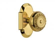 Nostalgic Warehouse 713016 - Nostalgic Warehouse Cottage Plate Single Dummy Meadows Door Knob in Polished Brass