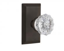 Nostalgic Warehouse 713403 - Nostalgic Warehouse Studio Plate Single Dummy Crystal Glass Door Knob in Oil-Rubbed Bronze