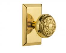 Nostalgic Warehouse 713410 - Nostalgic Warehouse Studio Plate Single Dummy Egg & Dart Door Knob in Polished Brass