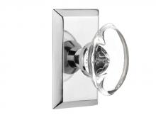 Nostalgic Warehouse 713436 - Nostalgic Warehouse Studio Plate Single Dummy Oval Clear Crystal Glass Door Knob in Bright Chrome